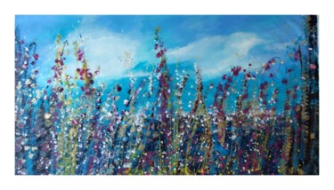 Pittura intitolato "Fleurs de lune" da Myriam Carbonnier, Opera d'arte originale, Acrilico