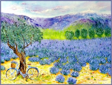 "Les lavandes du Ven…" başlıklı Tablo Monique Laville tarafından, Orijinal sanat, Petrol