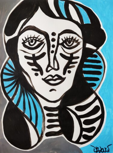 Pintura intitulada "Lady blue" por Dr. Love, Obras de arte originais, Acrílico