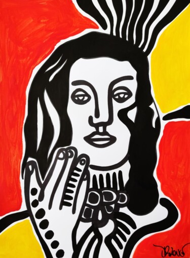 Woman ( Tribute to Fernand Léger ) Pintura intitulada "Woman ( Tribute to…" por Dr. Love, Obras de arte originais, Acrílico