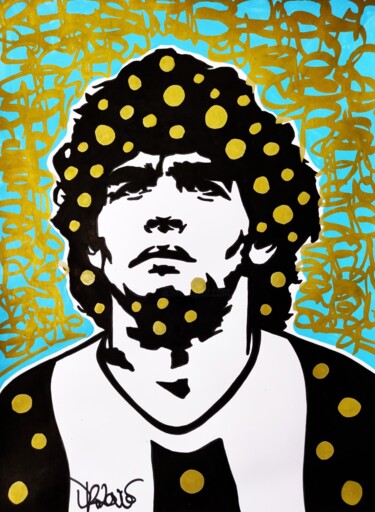 Ζωγραφική με τίτλο "Maradona" από Dr. Love, Αυθεντικά έργα τέχνης, Ακρυλικό
