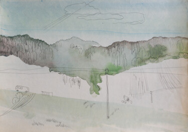 Pittura intitolato "route" da Pavel Minchenia, Opera d'arte originale, Acquarello