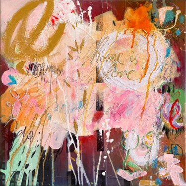 Pittura intitolato "Home Is Love No.12" da Beate Garding Schubert, Opera d'arte originale, Acrilico Montato su Telaio per ba…