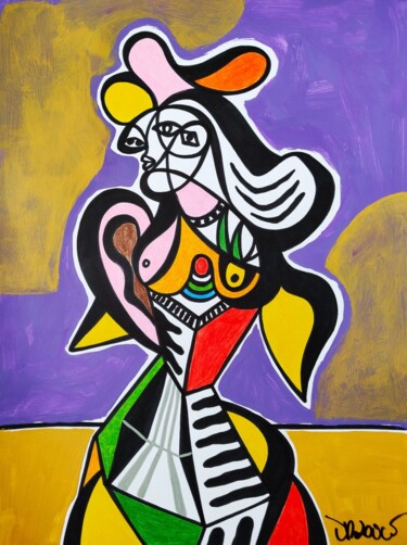 Busto di donna ( Tribute to Pablo Picasso ) Pintura intitulada "Busto di donna ( Tr…" por Dr. Love, Obras de arte originais, Acrílico
