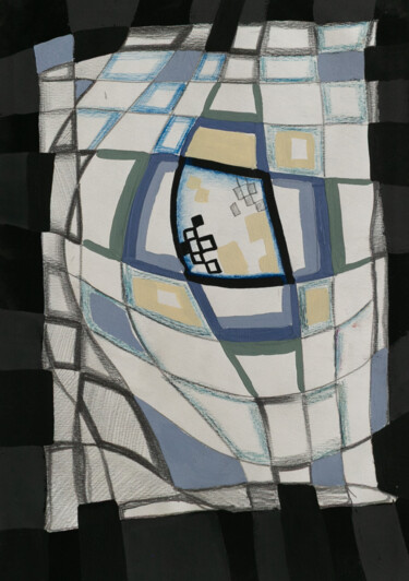 Pittura intitolato "grid" da Pavel Minchenia, Opera d'arte originale, Gouache