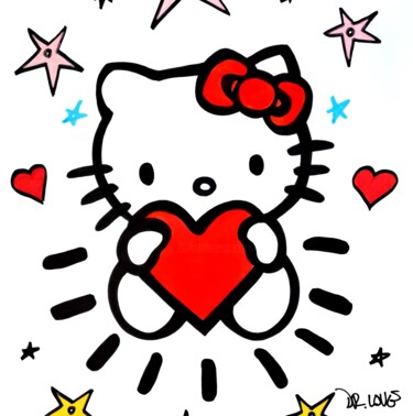 Peinture intitulée "Hello Kitty Street…" par Dr. Love, Œuvre d'art originale, Acrylique