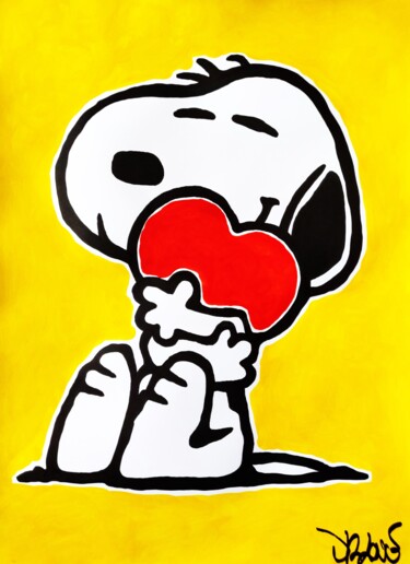 Peinture intitulée "Snoopy in love" par Dr. Love, Œuvre d'art originale, Acrylique