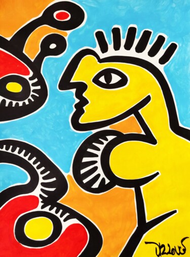 Painting titled "Alien woman" by Dr. Love, Original Artwork, Acrylic