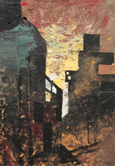 Pittura intitolato "sunset" da Pavel Minchenia, Opera d'arte originale, Gouache