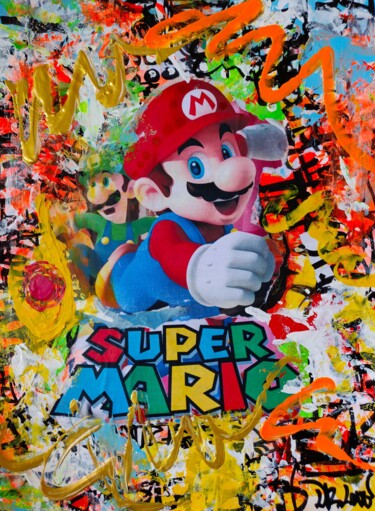 绘画 标题为“Super Mario flash” 由Dr. Love, 原创艺术品, 丙烯