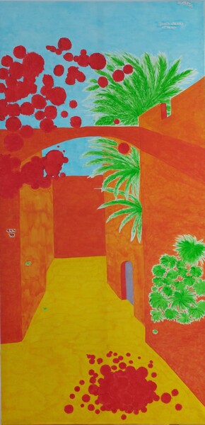 Ζωγραφική με τίτλο "Jerusalem 4017 u.Z." από Debbie Riegel, Αυθεντικά έργα τέχνης, Ακρυλικό
