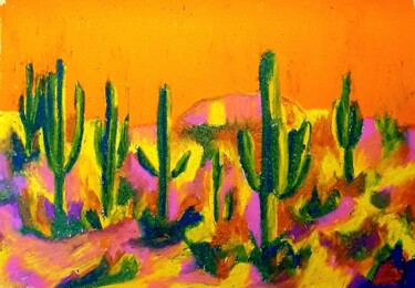 绘画 标题为“Saguaro National Pa…” 由Anne Goldhahn, 原创艺术品, 粉笔
