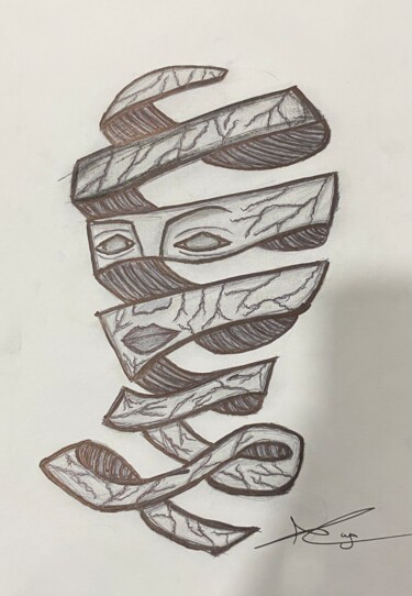 ""Every cut is a sto…" başlıklı Resim Aya Al-Sunaidar tarafından, Orijinal sanat, Jel kalem Ahşap Sedye çerçevesi üzerine mo…