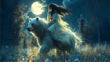 The Bear who chose the Girl 「The Bear who chose…」というタイトルのデジタルアーツ Nadzeya Dzemianchukによって, オリジナルのアートワーク, デジタル絵画