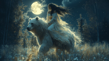 The Bear who chose the Girl Arte digitale intitolato "The Bear who chose…" da Nadzeya Dzemianchuk, Opera d'arte originale, Pittura digitale