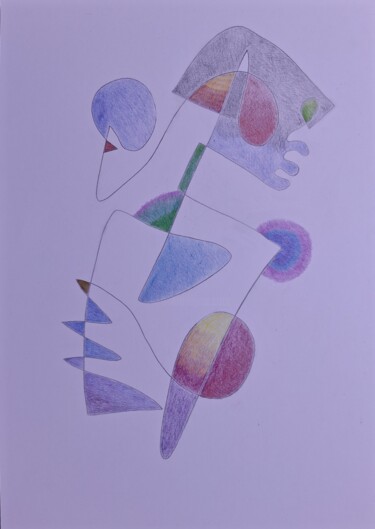 Σχέδιο με τίτλο "Abstraction n°4" από Eloi Camus, Αυθεντικά έργα τέχνης, Μολύβι