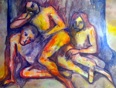 Pittura intitolato "In ambush" da Alexey Zhucovsky, Opera d'arte originale, Acquarello