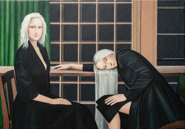 Painting titled "Sitting Gracefully…" by Nataliya Bagatskaya, Original Artwork, Acrylic