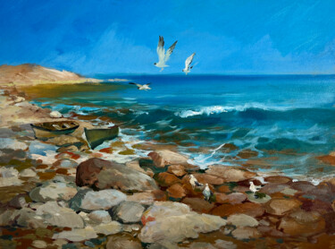 Peinture intitulée "Sounds of birds and…" par Yuriy Suprunchuk, Œuvre d'art originale, Huile Monté sur Châssis en bois