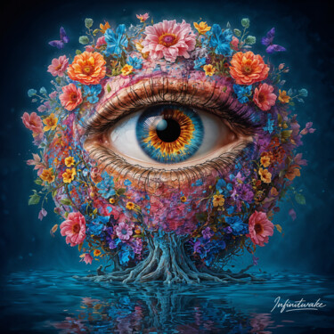 数字艺术 标题为“The Blossoming Eye…” 由Infinitwake, 原创艺术品, 数字油画 安装在artwork_cat.上