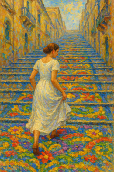 数字艺术 标题为“Infiorata a Caltagi…” 由Giuseppe Cristadoro, 原创艺术品, AI生成的图像