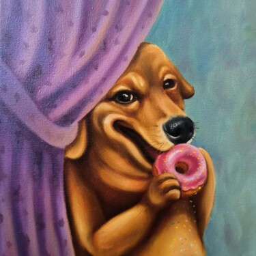 Peinture intitulée "Sweet tooth" par Olga Sarukhanova, Œuvre d'art originale, Huile Monté sur Châssis en bois
