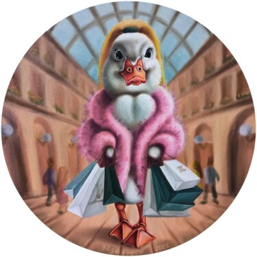 Peinture intitulée "Shopping" par Olga Sarukhanova, Œuvre d'art originale, Huile Monté sur Châssis en bois