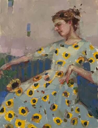 Painting titled "A moment of rest" by Lorena Iavorschi, Original Artwork, Oil