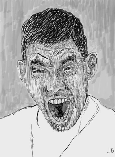 数字艺术 标题为“Screaming man #33” 由J. Gambande, 原创艺术品, 数字油画