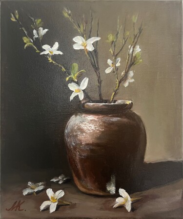 Цветущие ветки Pittura intitolato "Цветущие ветки" da Marina Kozyr, Opera d'arte originale, Olio Montato su Telaio per barella in legno