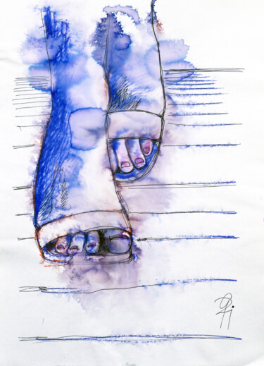 Großer Auftritt. Tekening getiteld "Großer Auftritt." door Götz Wiedenroth, Origineel Kunstwerk, Marker
