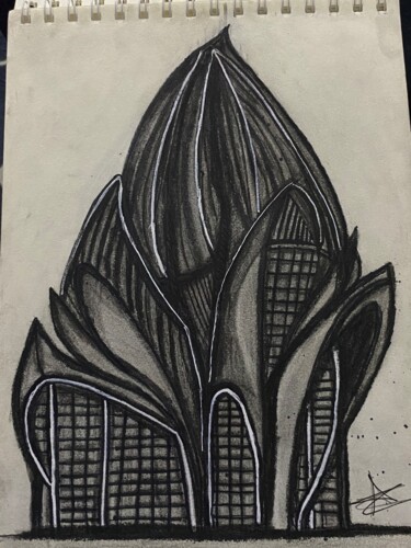 Layers of Shelter" Drawing titled "Layers of Shelter"" by Aya Al-Sunaidar, Original Artwork, Graphite