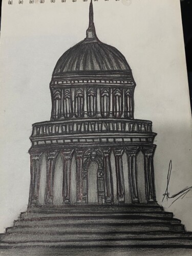 Dibujo titulada "Walls That Watch"" por Aya Al-Sunaidar, Obra de arte original, Rotulador