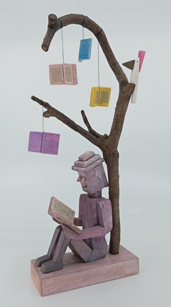 Lector LVI Sculpture titled "Lector LVI" by José Manuel Solares, Original Artwork, Wood