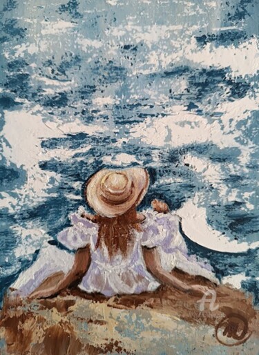 "Playing by the Water", Children's portrait, Картина под названием ""Playing by the Wat…" - Irina Oleynik, Подлинное произведение искусства, Масло
