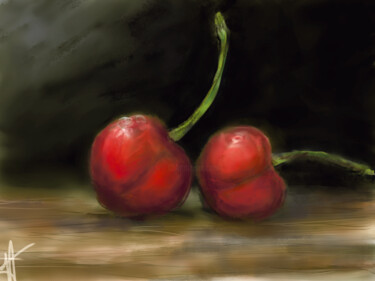 Digital Arts titled "Cherries" by Victoria Akyea, Original Artwork, 2D Digital Work