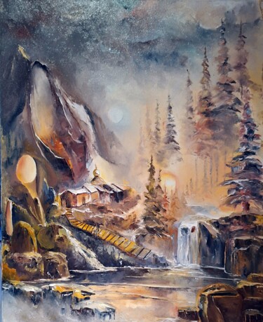 Pittura intitolato "UN MONDE BIZARRE" da Ma, Opera d'arte originale, Olio Montato su Telaio per barella in legno