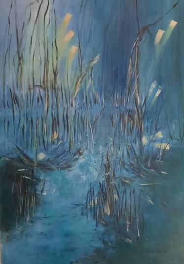 Painting titled "Marécage" by Elena Le Goupil, Original Artwork, Acrylic