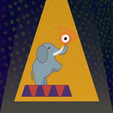 circojo - eyelefant Цифровое искусство под названием "circojo - eyelefant" - Ojolo - Abel García, Подлинное произведение искусства, Цифровой кол…
