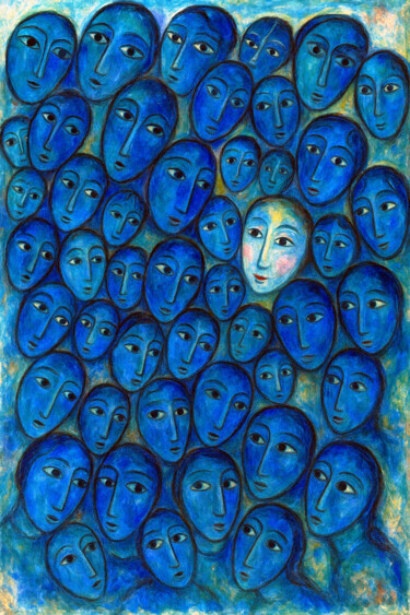 Digitale Kunst getiteld "Différent" door Pacôme Coquet, Origineel Kunstwerk, AI gegenereerde afbeelding Gemonteerd op Alumin…