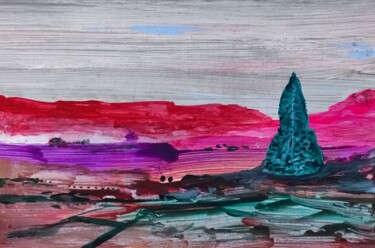 Painting titled "Green temple" by Milto Sideris, Original Artwork, Acrylic