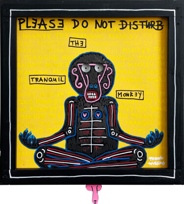 Peinture intitulée "TRANQUIL MONKEY #3" par Frank Willems, Œuvre d'art originale, Bombe aérosol