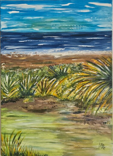 Peinture intitulée "Des fleurs sur la p…" par Brigitte Kölli, Œuvre d'art originale, Acrylique