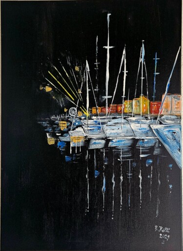 Peinture intitulée "Cap d`Agde by night" par Brigitte Kölli, Œuvre d'art originale, Acrylique