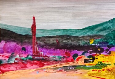 Painting titled "Abandoned Fire stat…" by Milto Sideris, Original Artwork, Acrylic