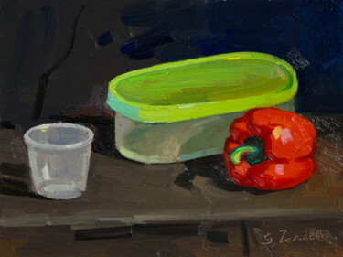 Kitchen Still Life Painting titled "Kitchen Still Life" by Serhii Zavadenko, Original Artwork, Oil