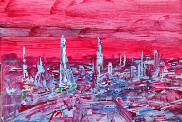 Pintura titulada "Baby blue billage" por Milto Sideris, Obra de arte original, Acrílico
