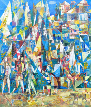 Rhythm of the Coast Peinture intitulée "Rhythm of the Coast" par Seyran, Œuvre d'art originale, Huile Monté sur Châssis en bois