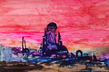 Painting titled "Jellyfish cuisine" by Milto Sideris, Original Artwork, Acrylic