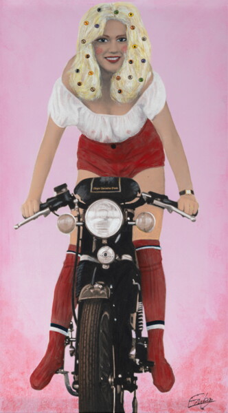 Peinture intitulée "Brigitte Lahaie en…" par Erika Cool, Œuvre d'art originale, Acrylique Monté sur Châssis en bois